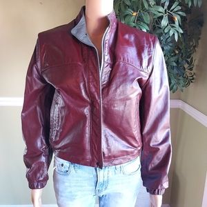Wilsons Leather Cropped Bomber Jacket,‎ Size 8
